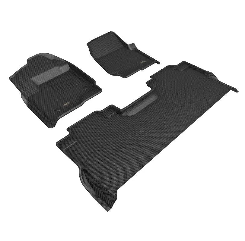 L1FR16101509 – 3D MATS/U-AC Floor Liner, Black Custom Fit Raised Edge Thermoplastic Rubber Of Carbon Fiber Texture 3 ...
